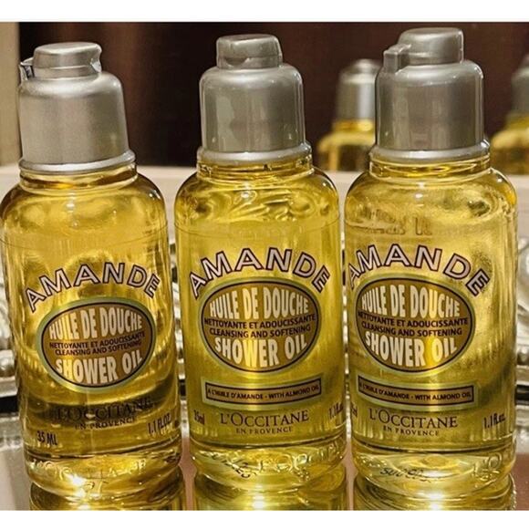 L'Occitane En Provence Amande Shower Oil 3 X 1.1 oz Travel Size NEW LOT of 3 - Picture 1 of 1